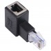 RJ45 Male to Female Converter 90 Degrees Extension Adapter for Cat5 Cat6 LAN Ethernet Network Cable