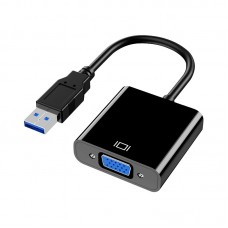 HW  1501 USB to VGA HD Video Converter  Black