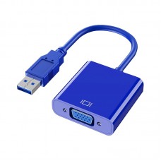 HW  1501 USB to VGA HD Video Converter  Blue