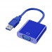 HW  1501 USB to VGA HD Video Converter  Blue