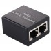 RJ45 1 to 2 Aluminum Alloy Expansion Head Extender  Black