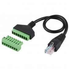 RJ45 Male Plug to 8 Pin Pluggable Terminals Solder  free USB Connector Solderless Connection Adapter Cable  Length  30cm