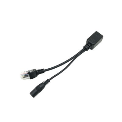 15 PCS POE Split Line Network Camera Power Splitter RJ45 Network Port Power Supply  Black